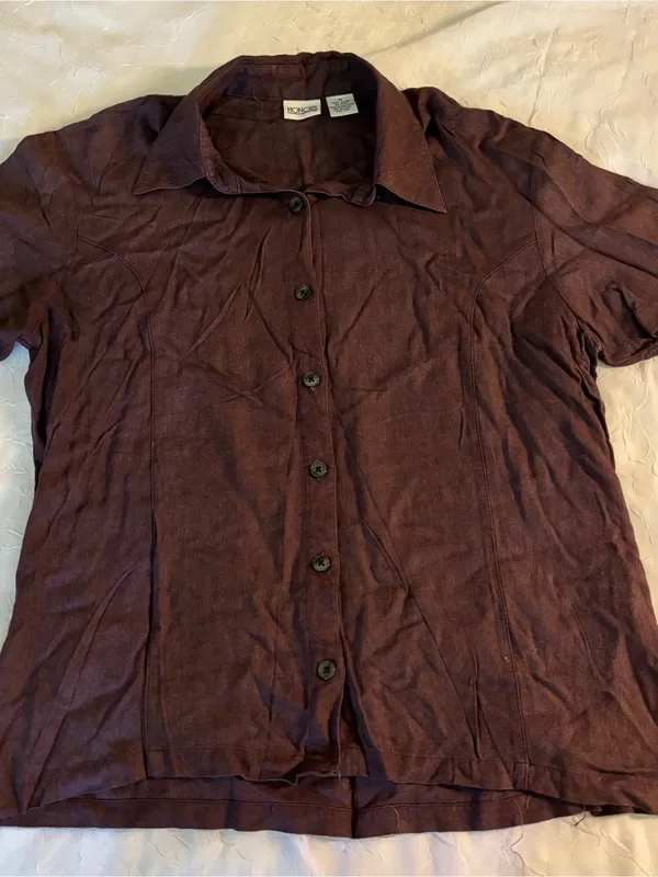 Women’s y2k button down short sleeve in plum | Women’s M - Image 9