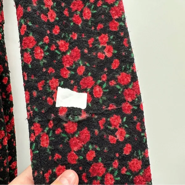 RTR Black Halo Briar Long‎ Sleeve Black & Red Rose Floral Print Mini Dress Sz 6 - Image 10