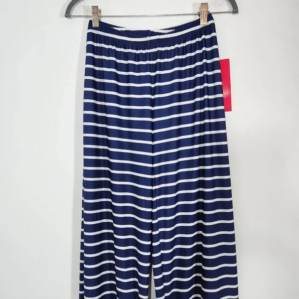 Sunny Leigh Navy and White Pull-on Pants NWT Size Small Nautical Stripe Pants - Image 3