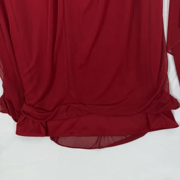 Alex Evenings Size-8 Red Chiffon‎ One Shoulder Empire Waist Evening Gown - Image 11