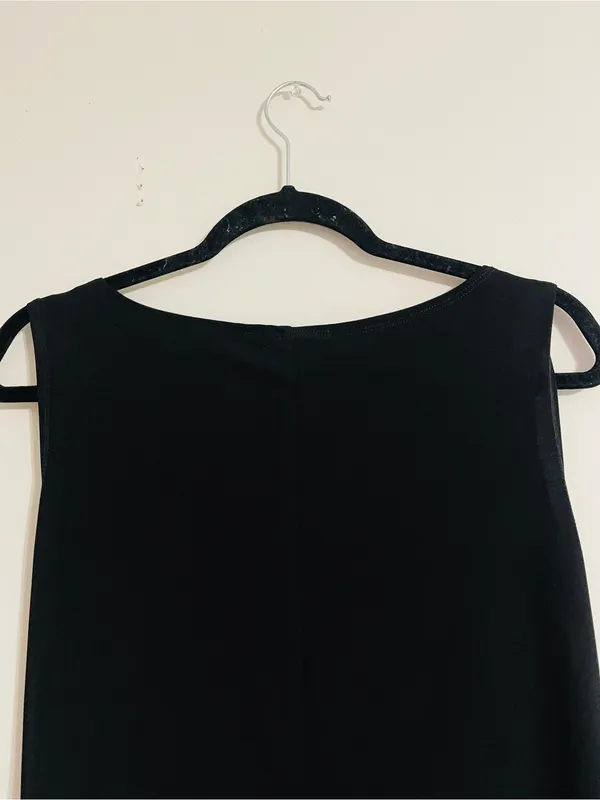 Vintage 90’s Ronni Nicole Black Boho Chic Sleeveless Mini Dress Beaded Neck Sz 8 - Image 15