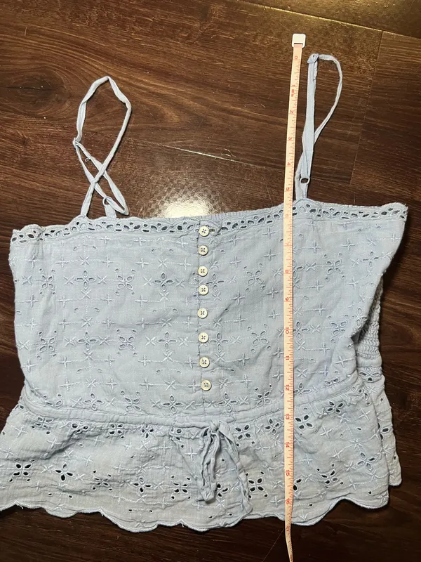 Aerie Light Blue Eyelet Top Size XS  - Image 7