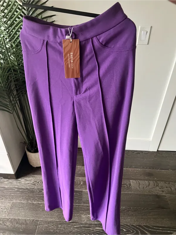 SHEIN Purple Tailored Pants with Tag - Image 2