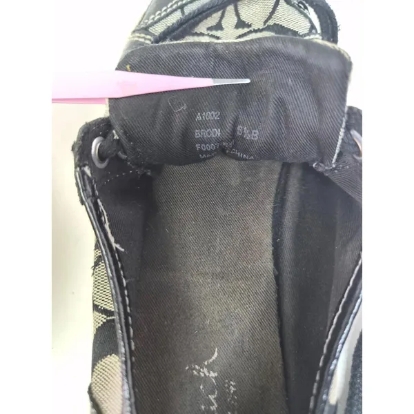 COACH Signature Francesca Sneakers Lace Up Black Grey Women’s Size 5 1/2 B Logo - Image 9