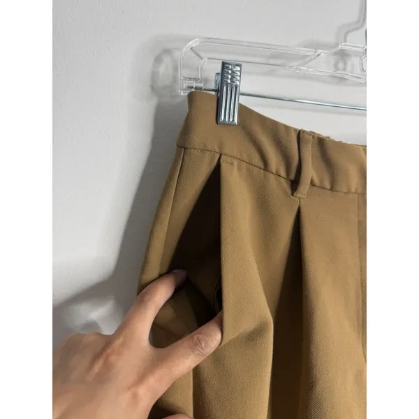 Old Navy Extra High Rise Taylor Straight Trouser Pleated Front‎ Medium Tan - Image 7