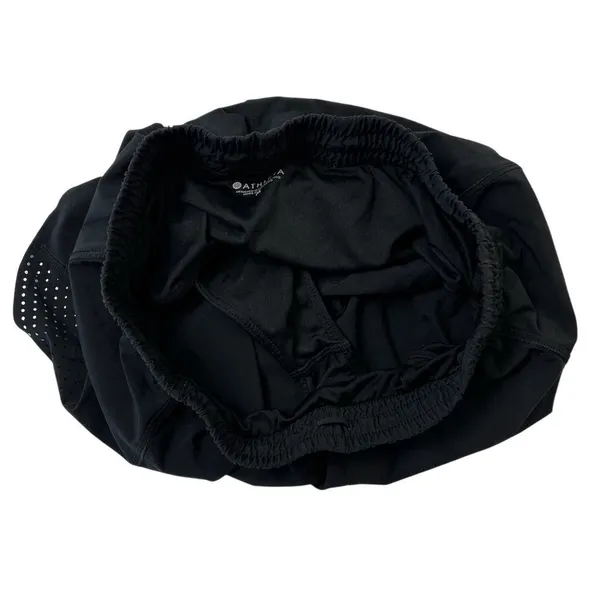 Athleta Women's Black Running Shorts Size M Elastic‎ Waist Vented Sides - Image 3