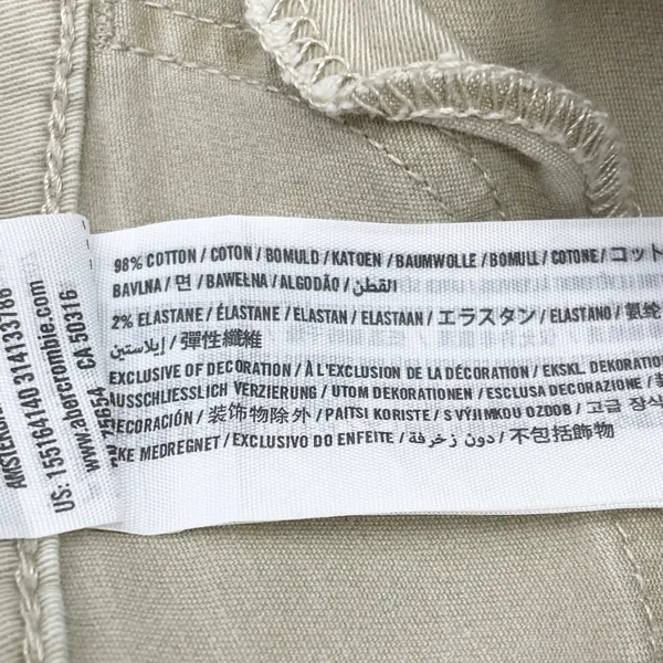 Abercrombie Fitch Women Pants 26 2 Skinny Beige‎ Twill Neutral Capsule Minimal - Image 7