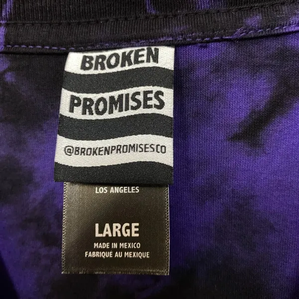 Broken Promises Checkered Pattern Tie Dye Long Sleeve L  - Image 4