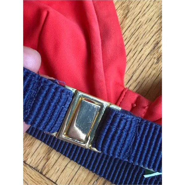 Rye $205 Zesty Grosgrain-trimmed Triangle Bikini, Red/Blue, XS, EUC, Worn Once - Image 5