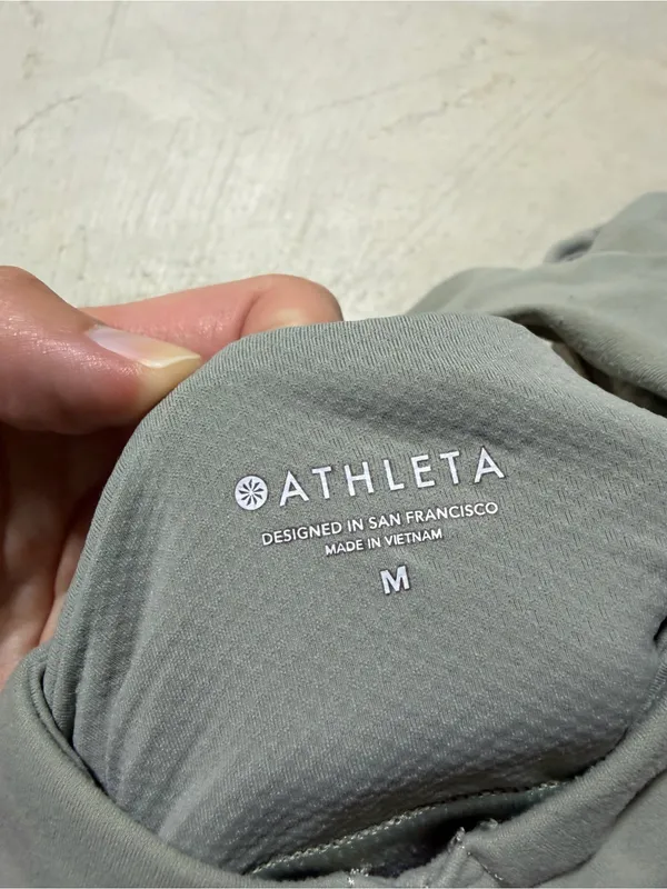 Athleta Ruched Front sports bra Green medium - Image 2