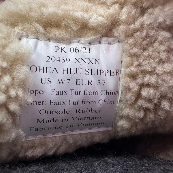 OluKai Nohea Heu Slipper Women Size 7 Tan Beige Sherpa Moccasin 20459 Cozy - Image 6