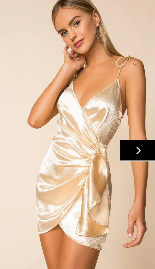 Lennie Wrap Dress Champagne - Image 3