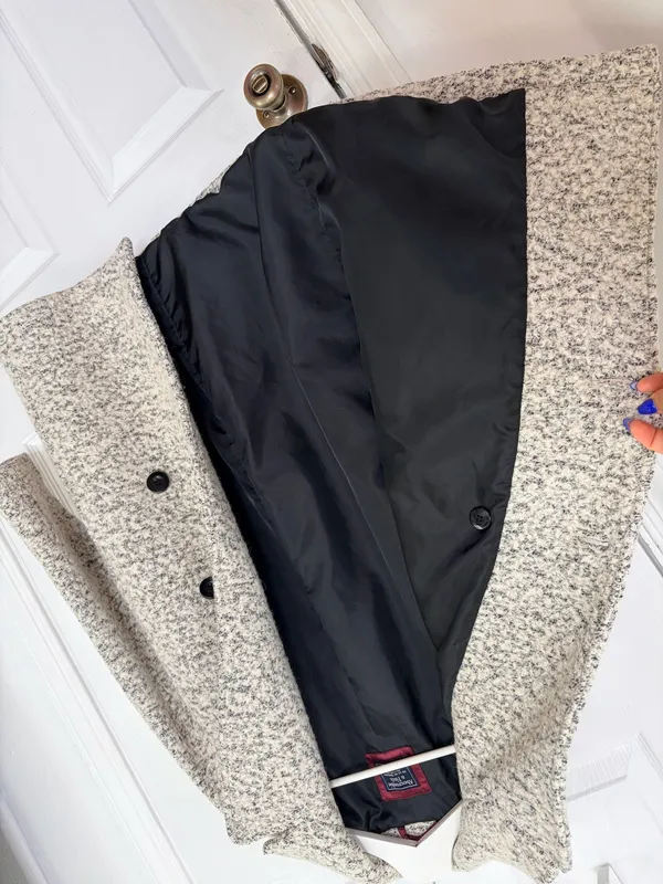 Abercrombie & Fitch Wool Blend Coat S Boucle Peacoat Old Money Preppy Classic - Image 6