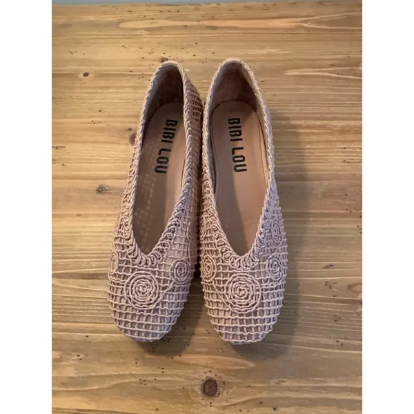 Bibi Lou Macramé Ballet‎ Flats size 37 Tan - Image 3