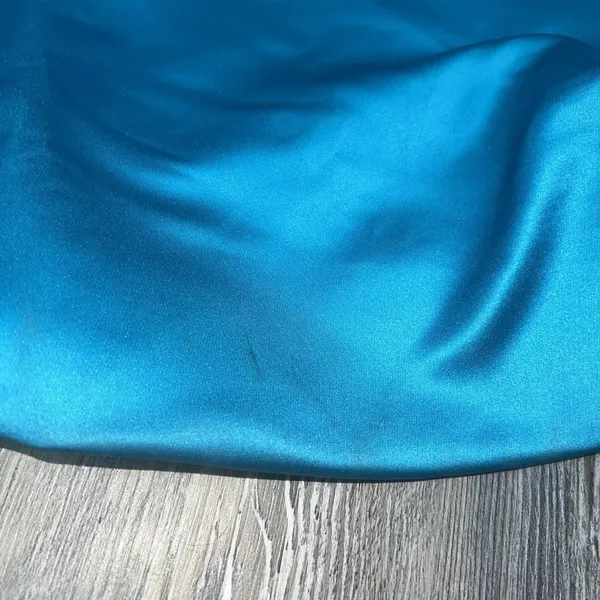 Sherri Hill Strapless Mermaid Style Prom Dress Gown Size 4 Gold Beaded Turquoise - Image 9