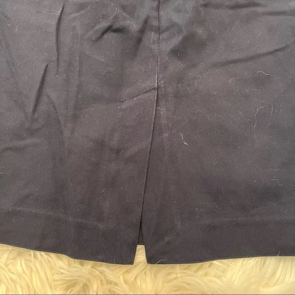 Zara‎ Basic Women's Size Medium Pencil Skirt Navy Blue Chino Exposed Gold Zipper - Image 9