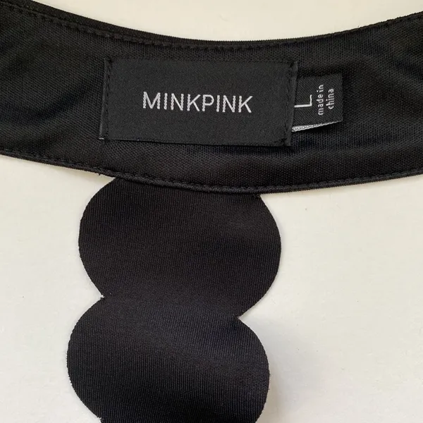 MinkPink black halter cut out black dress, size L - Image 3