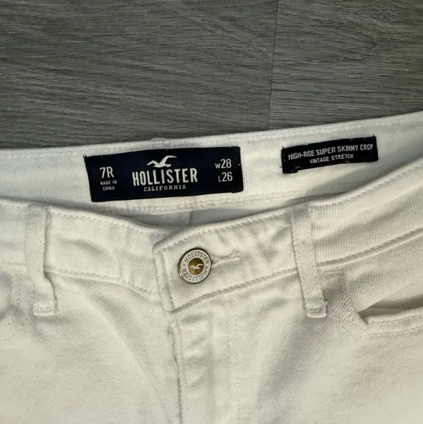 Hollister High-Rise Super Skinny Crop White Jeans - Size 7R (W28/L26) - Image 4