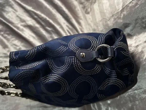 Vintage Y2K Coach Signature Blue Ashley Dot Optic Shoulder Bag - Image 2