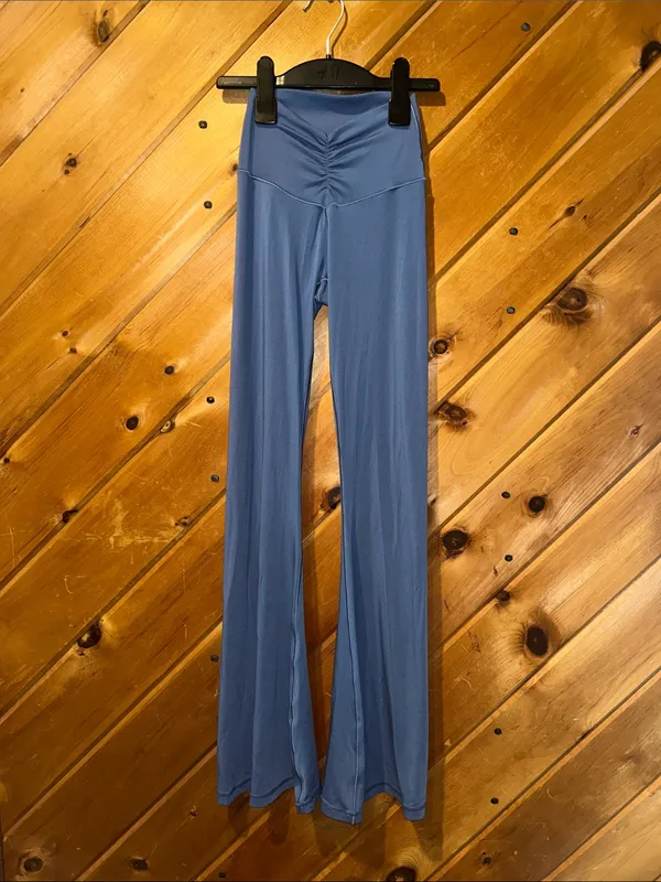 OFFLINE By Aerie Real Me Sky Blue High Waisted Ruched Flare Leggings - Image 2