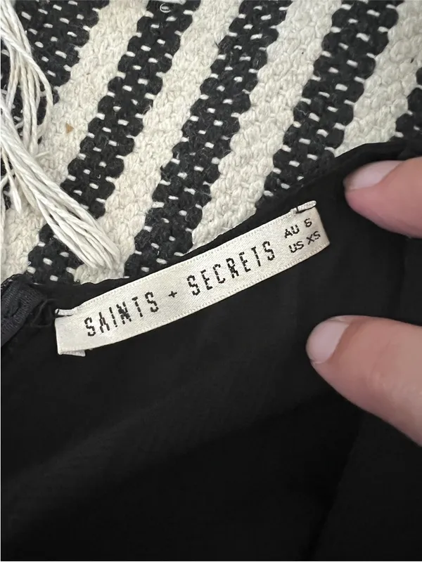 Saints + secret Ruffled Long-Sleeve Wrap Mini Dress - Black - Image 11