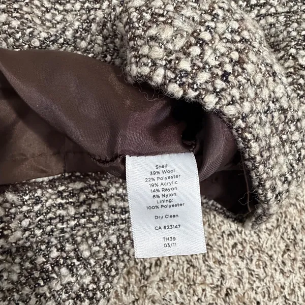 Talbots Brown Tweed Wool Blend Pencil Skirt Size 6 Business Professional Boucle - Image 3