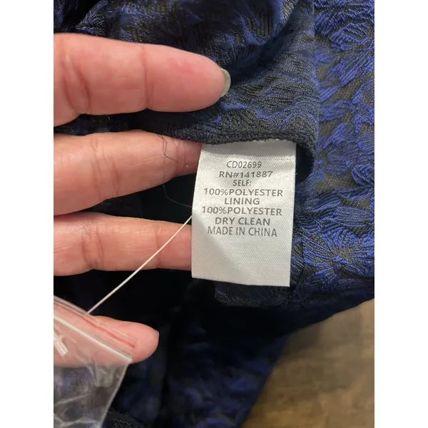 NWT TCEC Navy Blue Jacquard Mini Dress Sz Large Homecoming Wedding Cocktail - Image 7