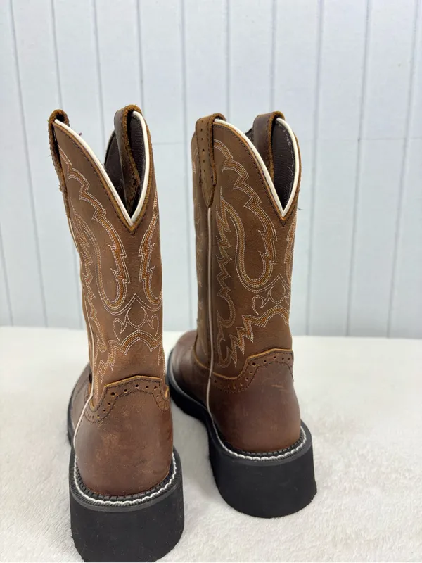 Justin Boots Gypsy Inji L9909 Women's 7B Cowgirl Boots Aged Bark Leather Boots - Image 4