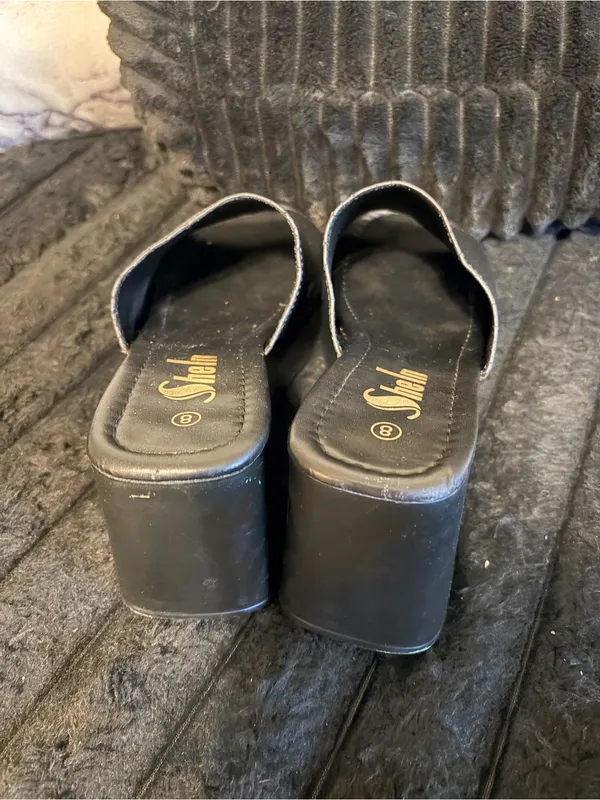 SHEIN Black Slip-On Wide Upper Slide Mules - Image 5