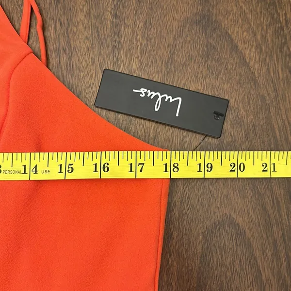 Lulus Great Things‎ Ruffled Bodycon Coral Red Dress Size XL - Image 7
