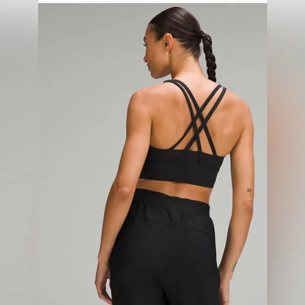 LULULEMON ENERGY RIBBED LONGLINE BRA , 4 , Black - Image 2