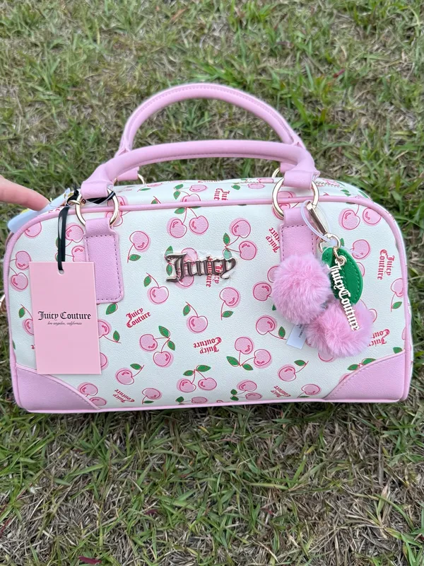 Juicy Couture "Cherry Girl" satchel bag in a soft white and pink colorway nwt - Image 2