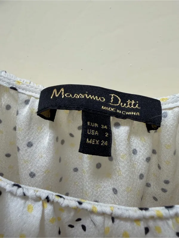 Massimo Dutti White Cami with Navy and Yellow Polka Dots - Image 2