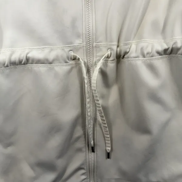 Lululemon Sz 14‎ Softstreme Cinch Waist Jacket Full Zip White Opal Bone Hooded - Image 3