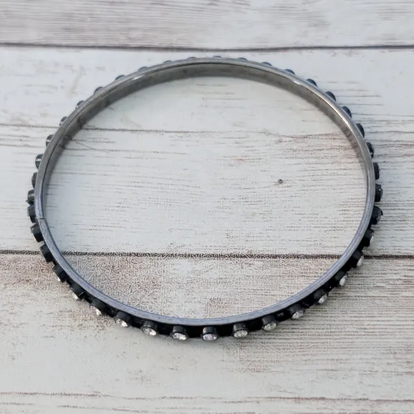 Vintage Bracelet with Clear Gems - 8.25" - Image 4