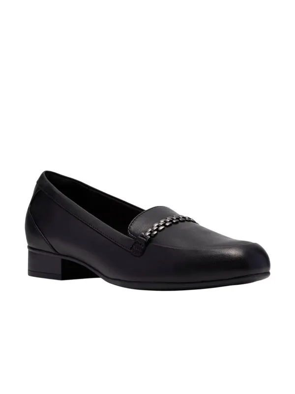 NWT Clarks Juliet Mia Leather Loafer Flat 26186950 Black 5.5M - Image 5