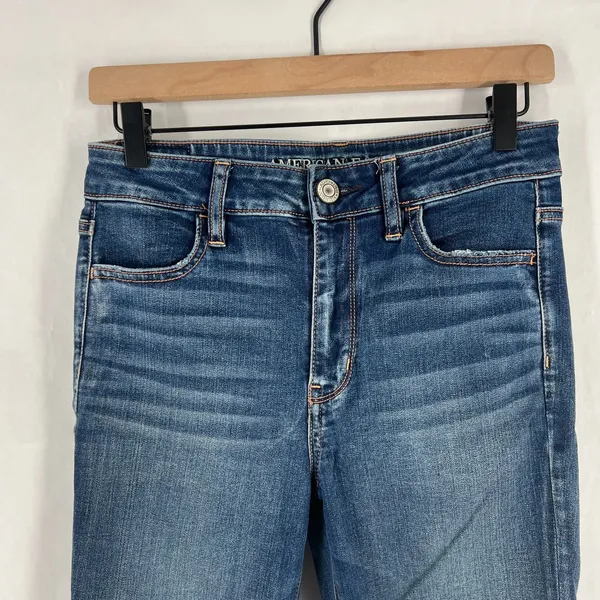 American Eagle Outfitters Hi-Rise Jegging Jeans Women 8 Short Blue‎ Denim Cotton - Image 2
