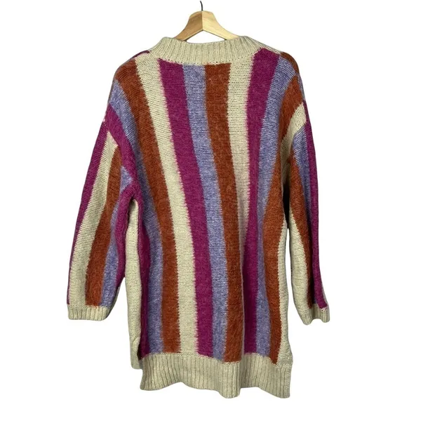 ASOS Moon River Pink & Violet Striped Pullover Hi Low‎ Sweater M - Image 2