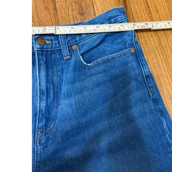 Madewell Baggy Straight Jeans Medium‎ Wash Blue Cotton Hemp Size 28 - Image 11