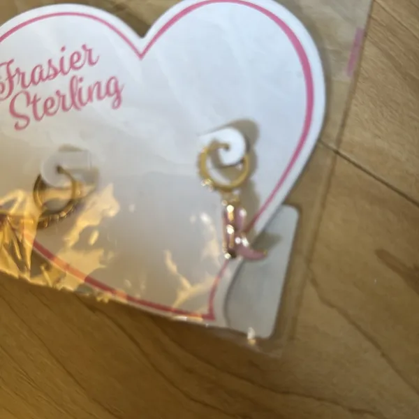 Frasier Sterling Gold and Pink cowboy Boot Earrings - Image 3