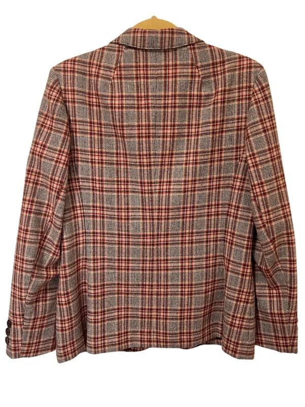 Vintage Pendleton Plaid Wool Blazer 14 S/M Brown Red - Image 5
