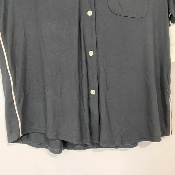 Stars Above Women’s Short Sleeve Pocket Front Button Sleepwear Shirt Black NWT - Image 3