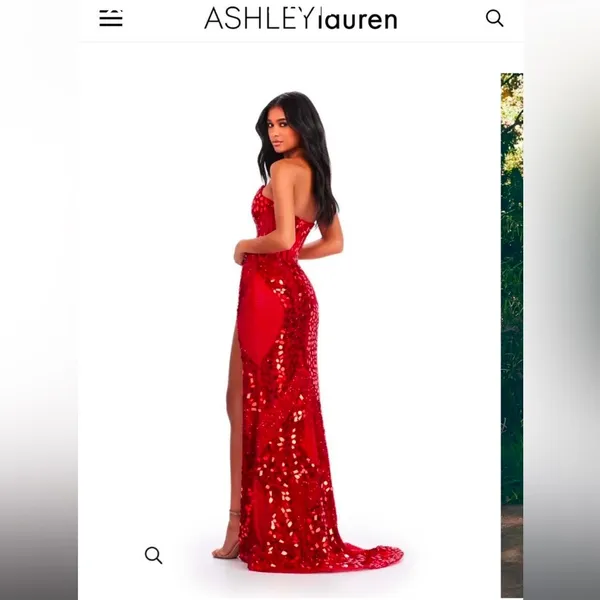 Ashley Lauren Prom Dress, Stunning Red color - Image 4
