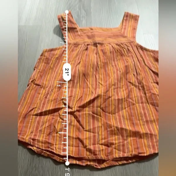 Universal Thread Orange Multicolor Striped Square Neck Sleeveless Top Size‎ XS - Image 6