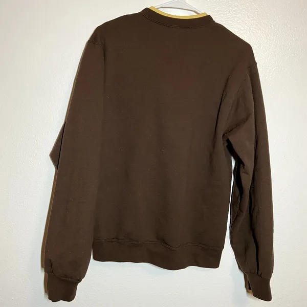 Artisan Vintage Double Collar 1/4 Zip Sweatshirt 90s Cardinal Fall Leaf Brown S - Image 5