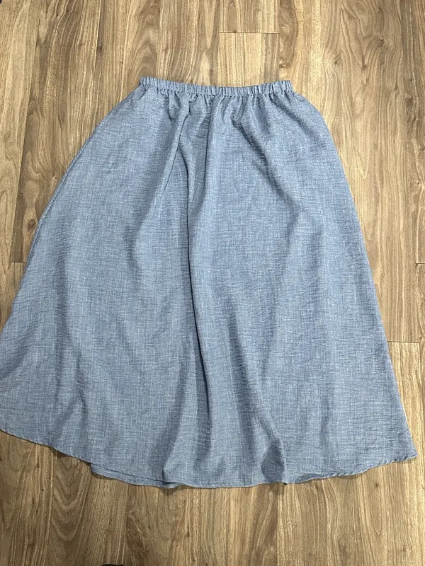 Blu Pepper Light Blue Maxi Skirt with Elastic Waist - Image 10