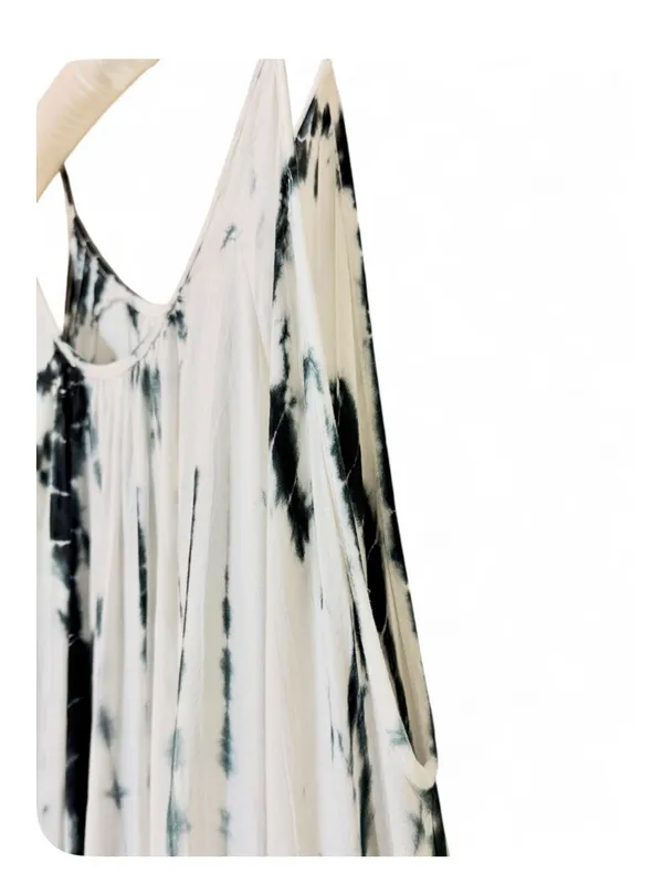 Elan Woman’s Boho White/Black Tie Dye Cold Shoulder Peek-A-Boo Blouse Top Size M - Image 12