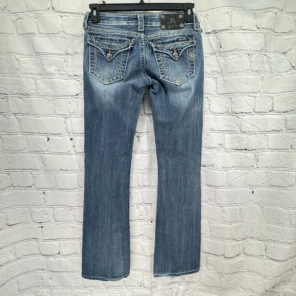 Miss Me Boot Jeans Women’s Size 28 JW5078B5 Embellished Rhinestones Low Rise - Image 2