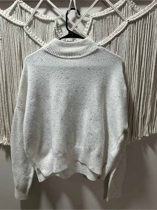 Jessica Simpson Cream Speckled Funnel Neck Sweater - Image 2
