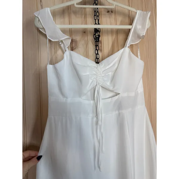 Lulus The Way to Love White Ruffled Maxi Dress Resortwear Classy Wedding Small - Image 5